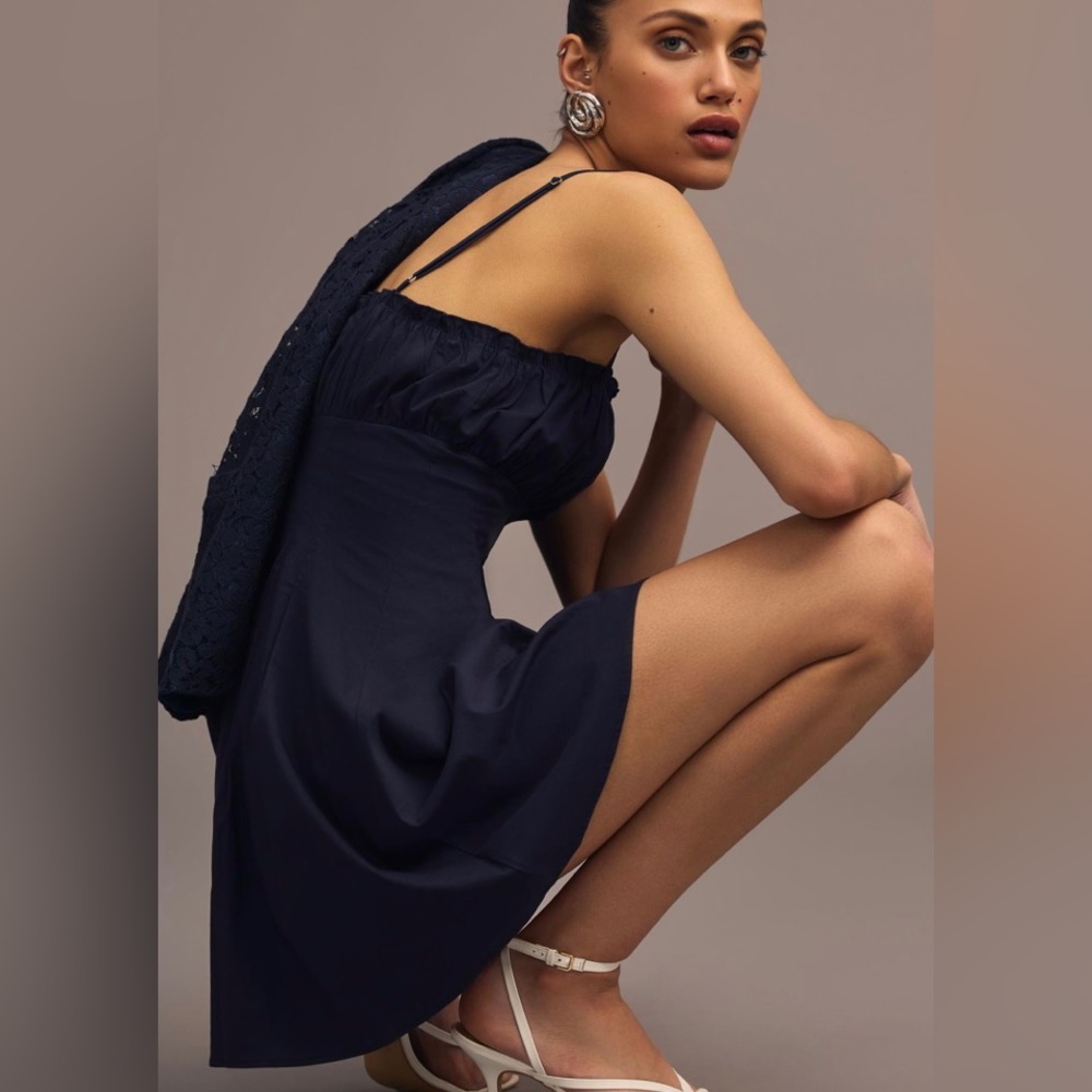 Anthropologie Maeve Ruched Pleated Flare Dress - Picture 3 of 9
